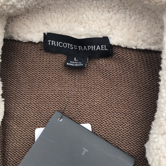 Tricots St. Raphael Pullover Soft Sherpa Collar Deadstock 1/4 Zip Sweater L - Picture 3 of 7